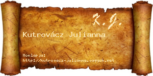Kutrovácz Julianna névjegykártya