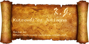 Kutrovácz Julianna névjegykártya